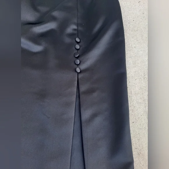 Alex Evenings Poly Satin long black slit skirt Gorgeous! EUC - Picture 5 of 8